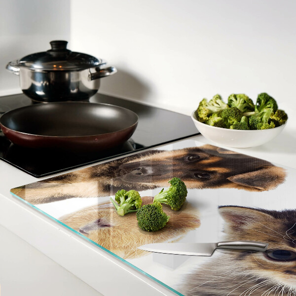 Glazen snijplanken Honden, katten, konijnen