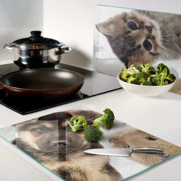 Glazen snijplanken Honden, katten, konijnen