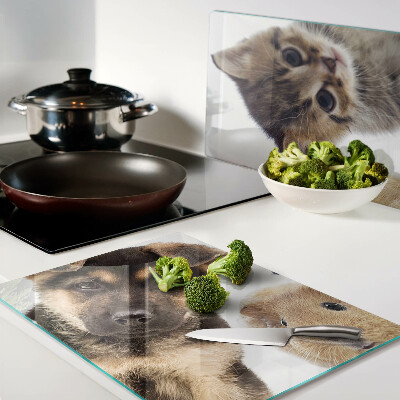 Glazen snijplanken Honden, katten, konijnen