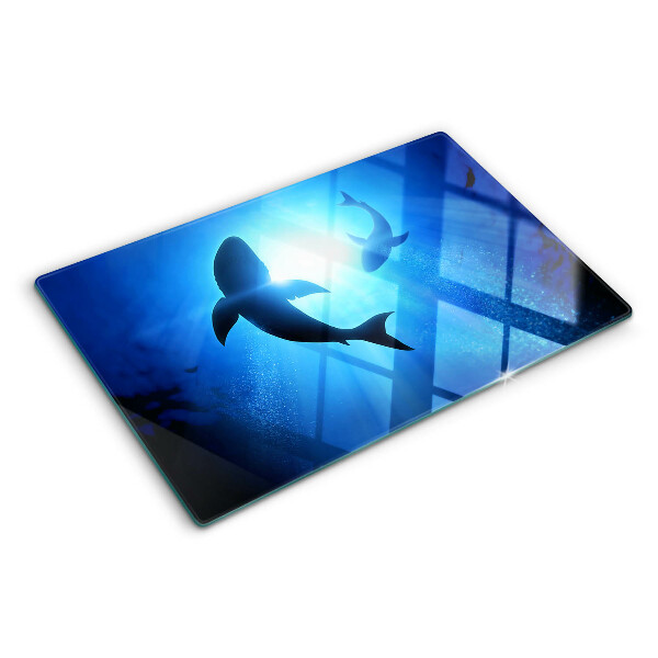 Glazen snijplanken Haaien in onderwaterlicht