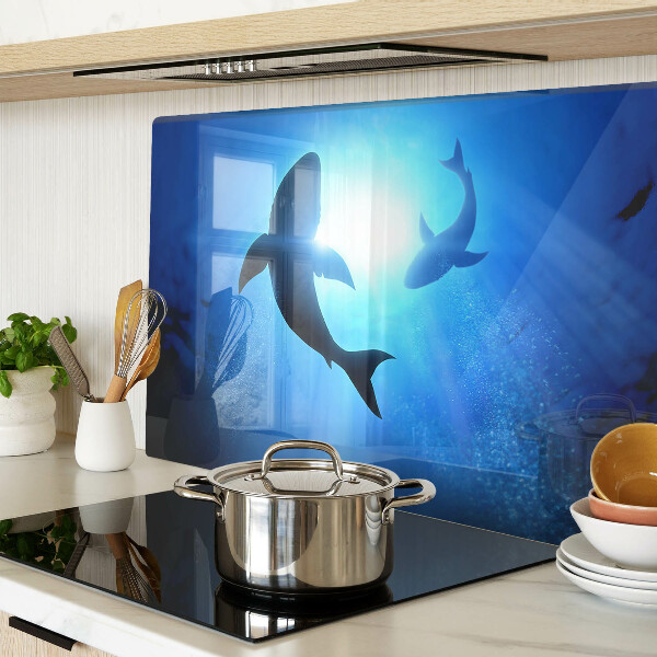Glazen snijplanken Haaien in onderwaterlicht