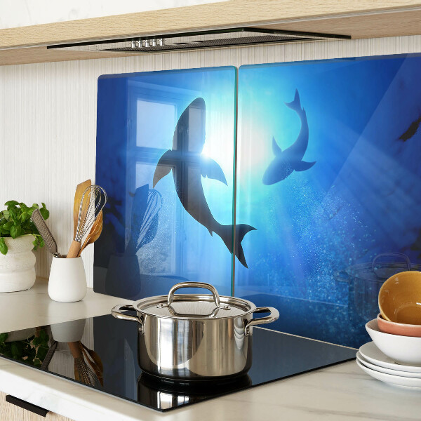 Glazen snijplanken Haaien in onderwaterlicht