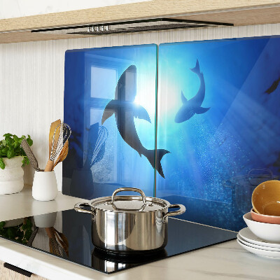 Glazen snijplanken Haaien in onderwaterlicht