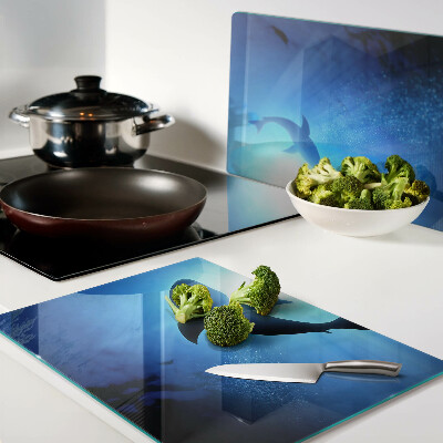 Glazen snijplanken Haaien in onderwaterlicht