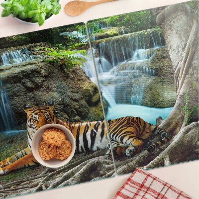 Snijplanken glas Tijger in zijn natuurlijke habitat