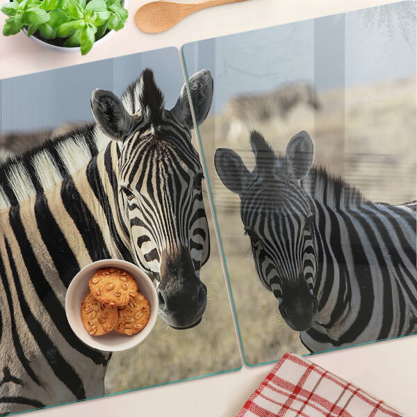 Glazen snijplanken Zebra's in hun natuurlijke leefomgeving