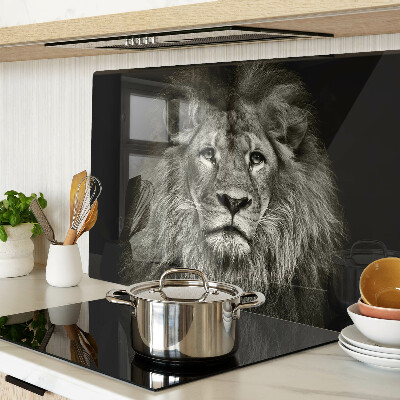 Snijplanken glas Leeuw in zwart-wit