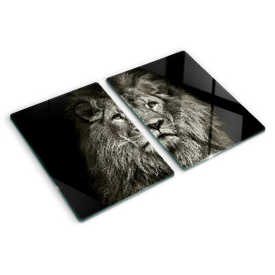 Snijplanken glas Leeuw in zwart-wit
