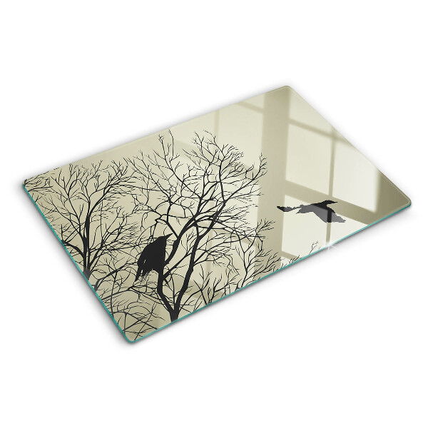 Glazen snijplanken Vogels op de boomtakken