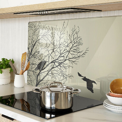 Glazen snijplanken Vogels op de boomtakken