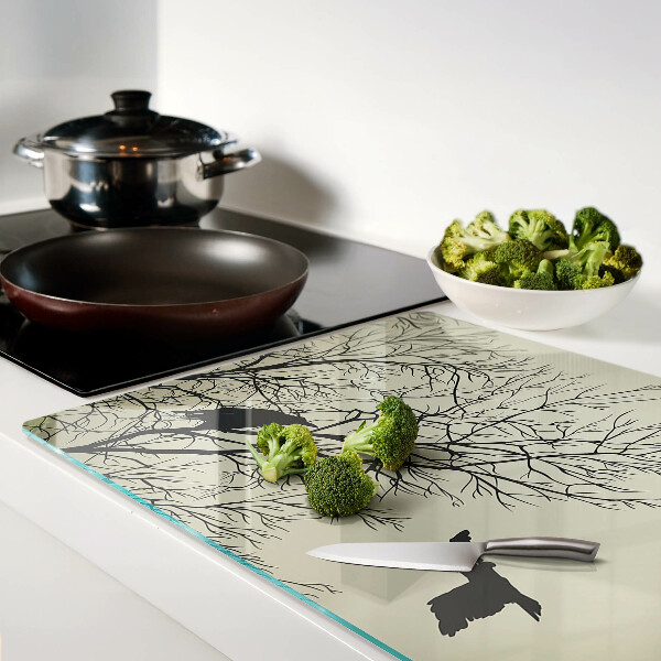 Glazen snijplanken Vogels op de boomtakken