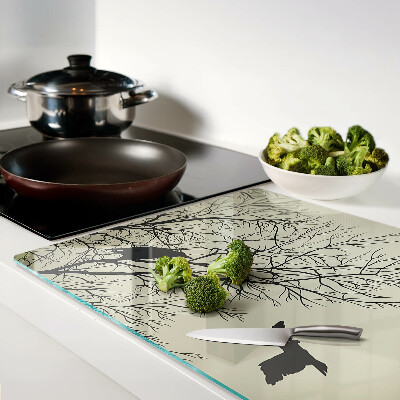 Glazen snijplanken Vogels op de boomtakken