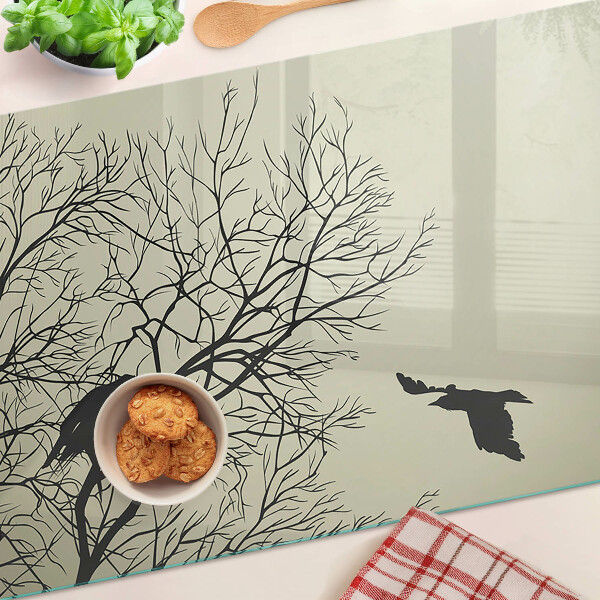 Glazen snijplanken Vogels op de boomtakken