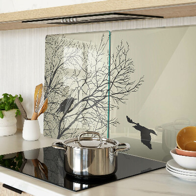 Glazen snijplanken Vogels op de boomtakken