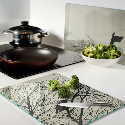 Glazen snijplanken Vogels op de boomtakken