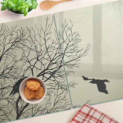 Glazen snijplanken Vogels op de boomtakken