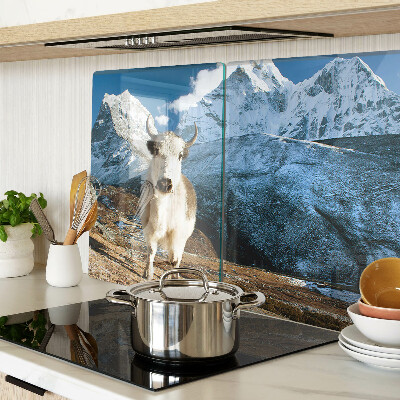 Snijplanken glas Een koe in de bergen