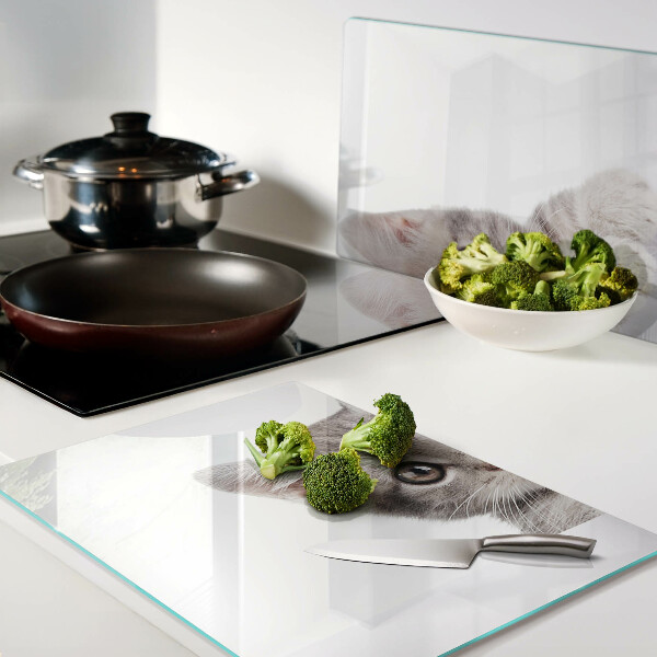 Glazen snijplanken Katje met grote ogen