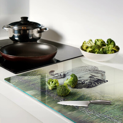 Snijplanken glas Tijger in het gras