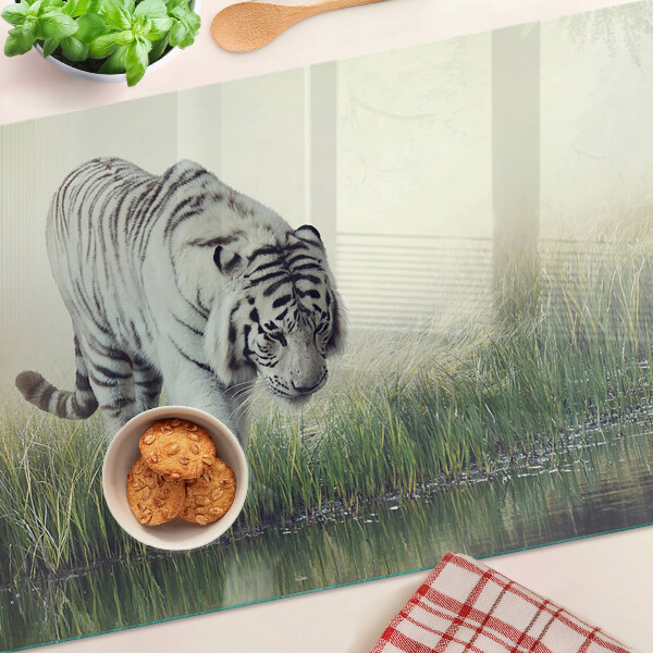 Snijplanken glas Tijger in het gras