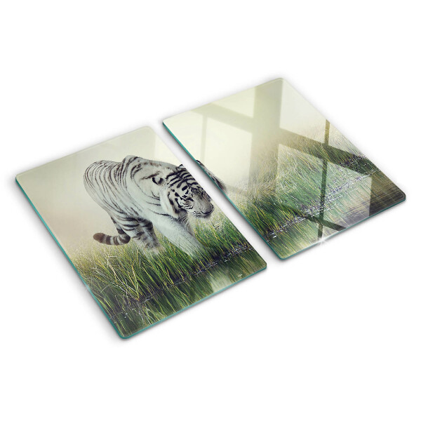 Snijplanken glas Tijger in het gras