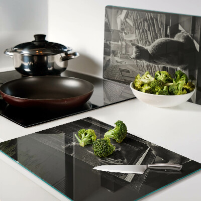 Glazen snijplanken Katten voor het raam