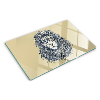 Snijplanken glas Leeuw met bril