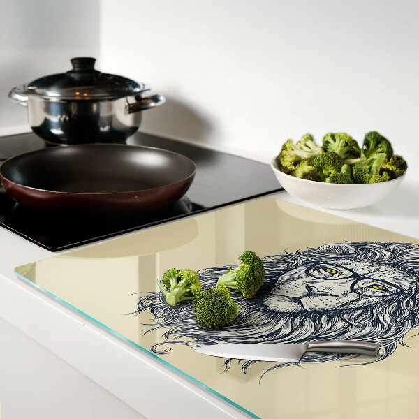 Snijplanken glas Leeuw met bril