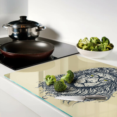 Snijplanken glas Leeuw met bril