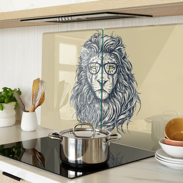 Snijplanken glas Leeuw met bril