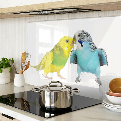 Glazen snijplanken Gele en blauwe papegaaien