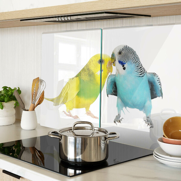 Glazen snijplanken Gele en blauwe papegaaien