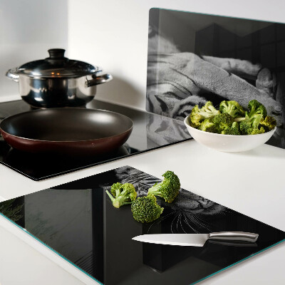 Glazen snijplanken Tijger in zwart-wit