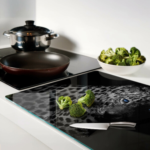 Snijplanken van glas Linker panter met blauwe ogen