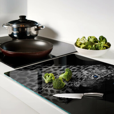 Snijplanken van glas Linker panter met blauwe ogen