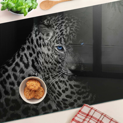 Snijplanken van glas Linker panter met blauwe ogen