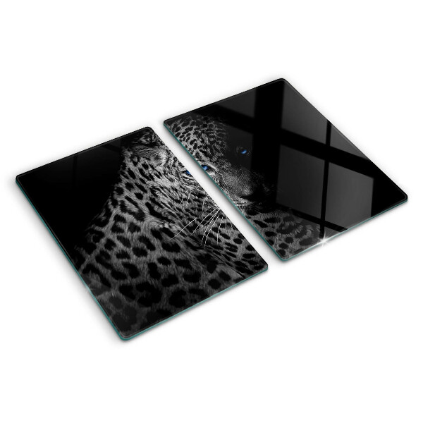 Snijplanken van glas Linker panter met blauwe ogen