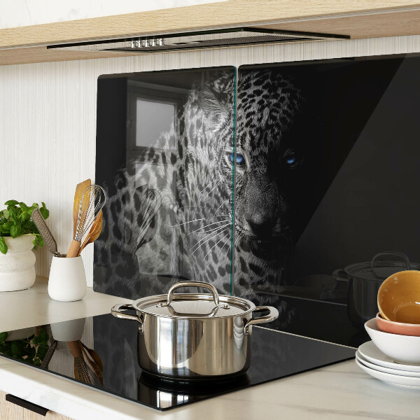 Snijplanken van glas Linker panter met blauwe ogen