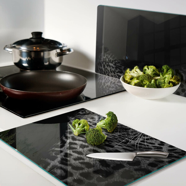 Snijplanken van glas Linker panter met blauwe ogen