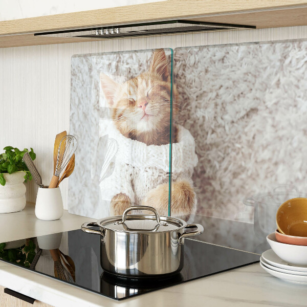 Snijplanken glas Schattig katje in een trui