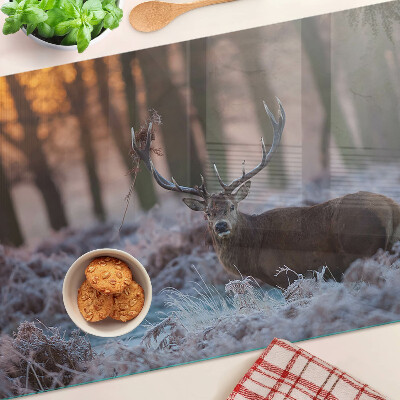 Snijplanken van glas Herten in het winterbos
