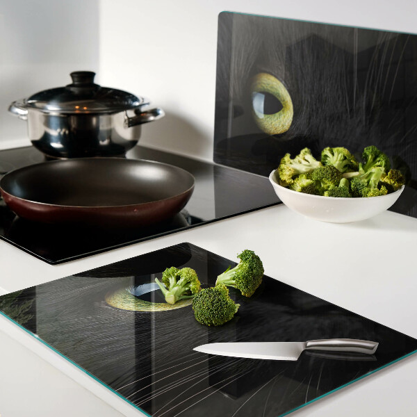 Snijplanken glas Zwarte kat met groene ogen