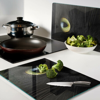 Snijplanken glas Zwarte kat met groene ogen