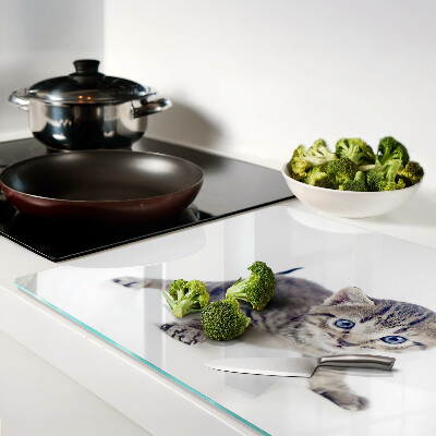 Glazen snijplanken Katje met blauwe ogen