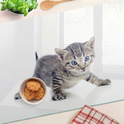 Glazen snijplanken Katje met blauwe ogen