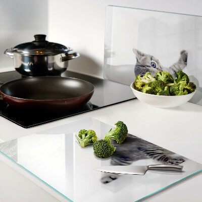 Glazen snijplanken Katje met blauwe ogen