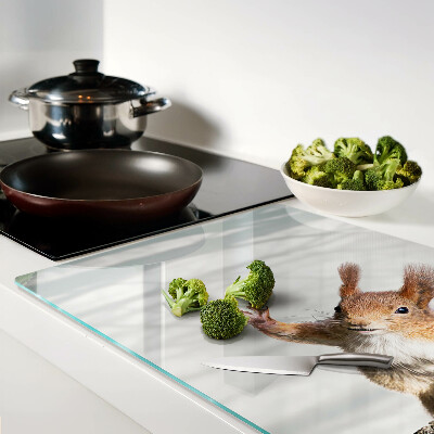 Snijplanken glas Eekhoorn op een tak