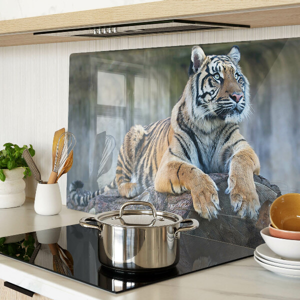 Glazen snijplanken Tijger op een boomstam