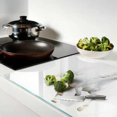 Snijplanken glas Wit paard in beweging