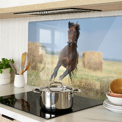 Snijplanken glas Een paard in de wei